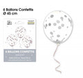 6 Konfetti-Ballons Silber