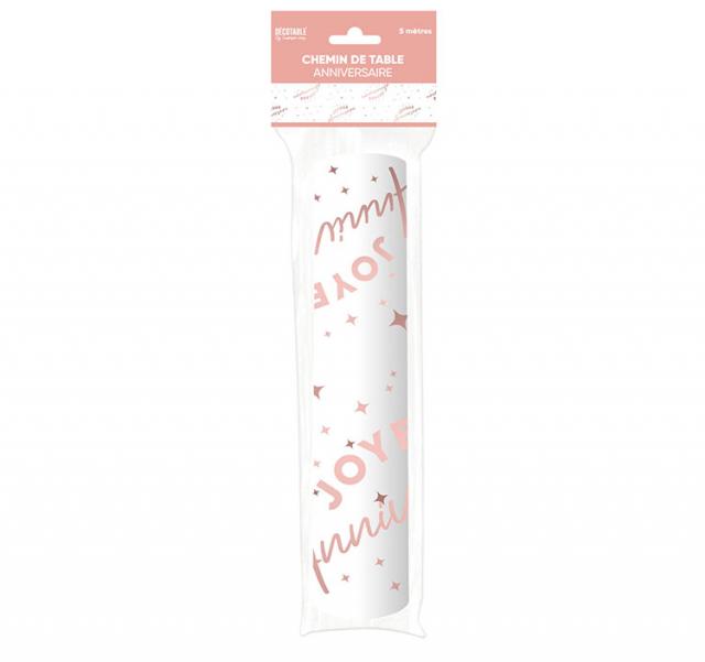 Chemin de table Anniversaire 5 m Métallisé Rose Gold