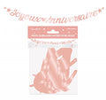 Metallic Letter Garland 2.5 m Happy Birthday Rose Gold
