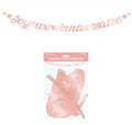 Girlande Buchstaben Metallic 2,5m Happy Birthday Rose Gold