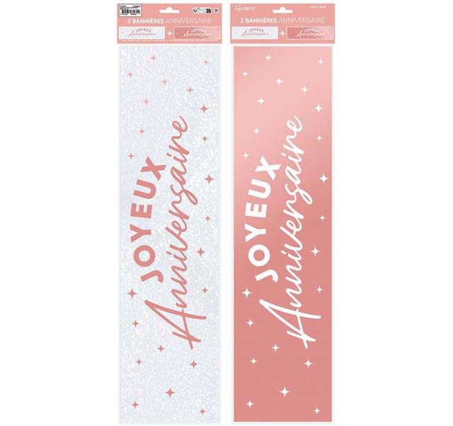 Happy Birthday Girlande Roségold Metallic