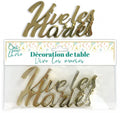 Tischdekoration "Hochzeitspaar Hoch soll(en) es leben" Gold
