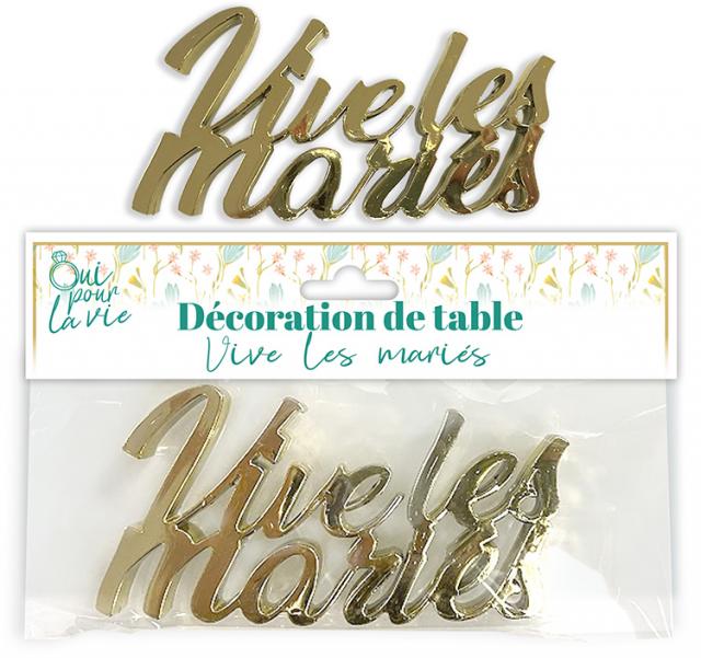 Tischdekoration "Hochzeitspaar Hoch soll(en) es leben" Gold