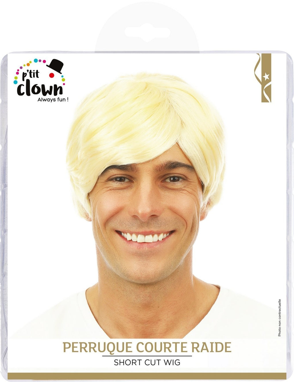 Perruque courte raide - blond