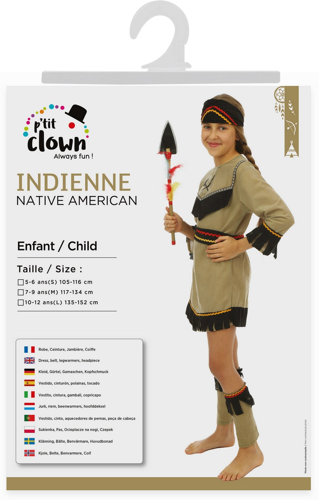 Costume indienne - enfant - beige