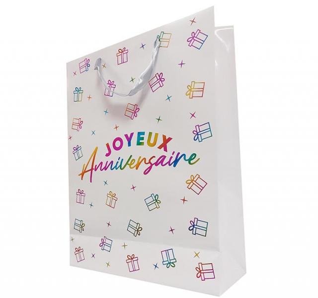 Große Tasche Happy Birthday Mehrfarbig