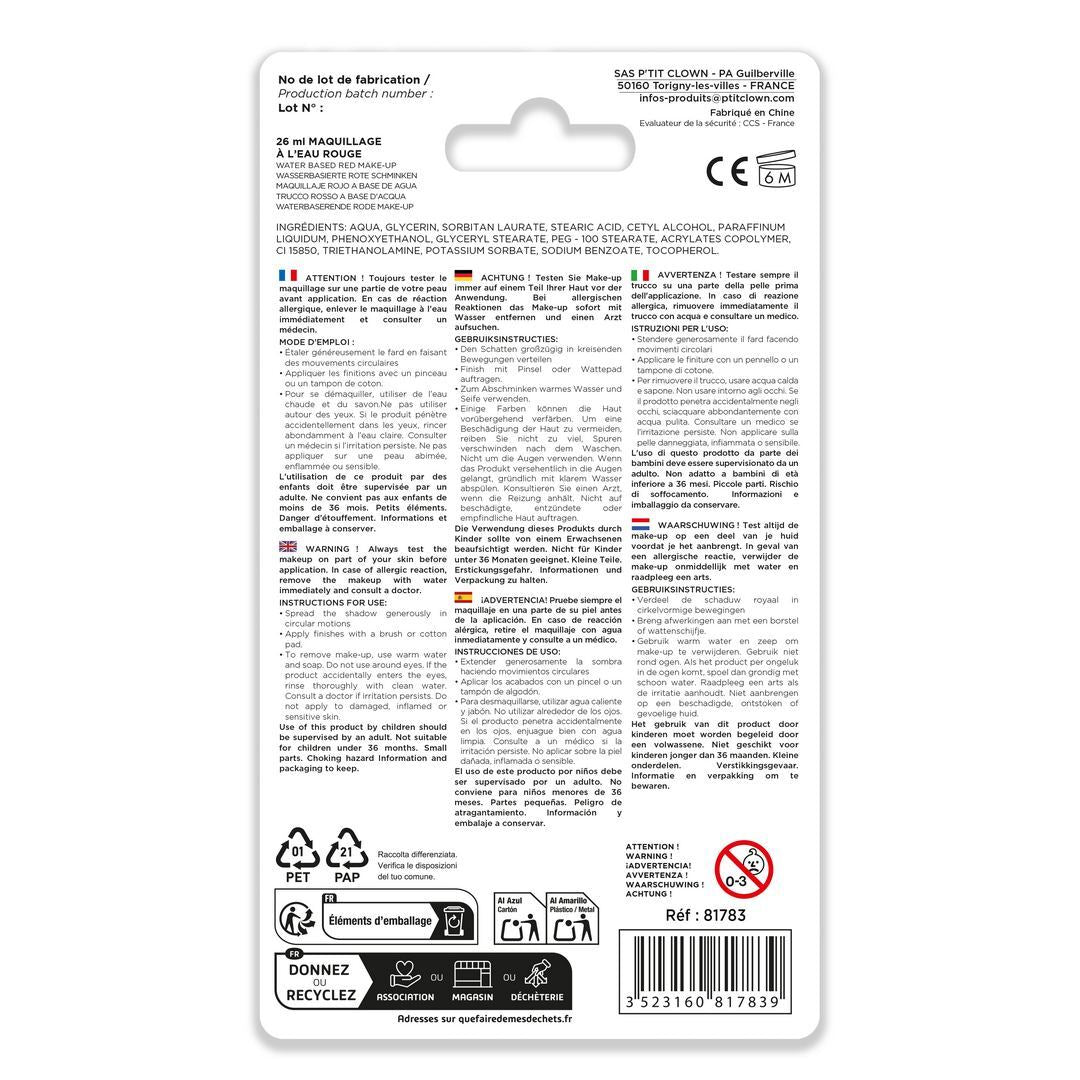 Wasserschminke in Tubenform - 26ml - Rot