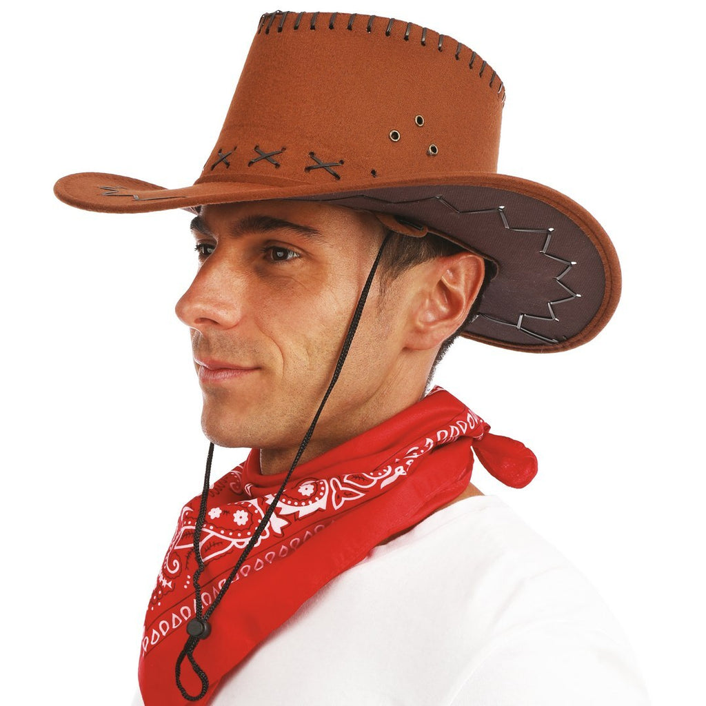 Hut Nubuk-Cowboy-Stil – Erwachsene – Braun