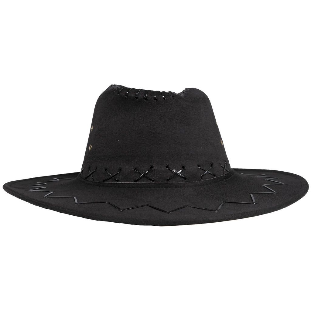 Cowboy-Hut im Nubuk-Stil – Erwachsene – schwarz