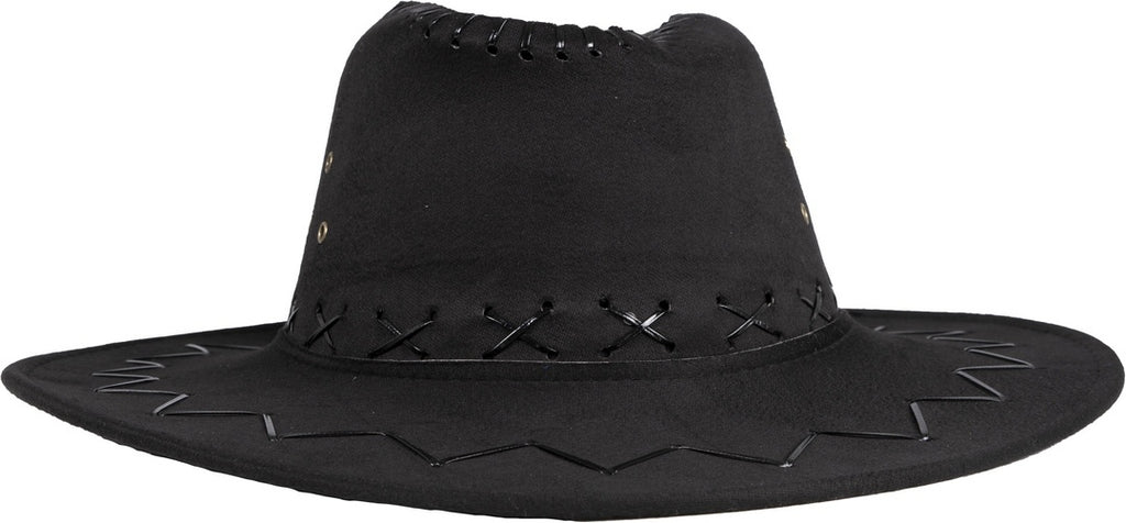 Cowboy-Hut im Nubuk-Stil – Erwachsene – schwarz