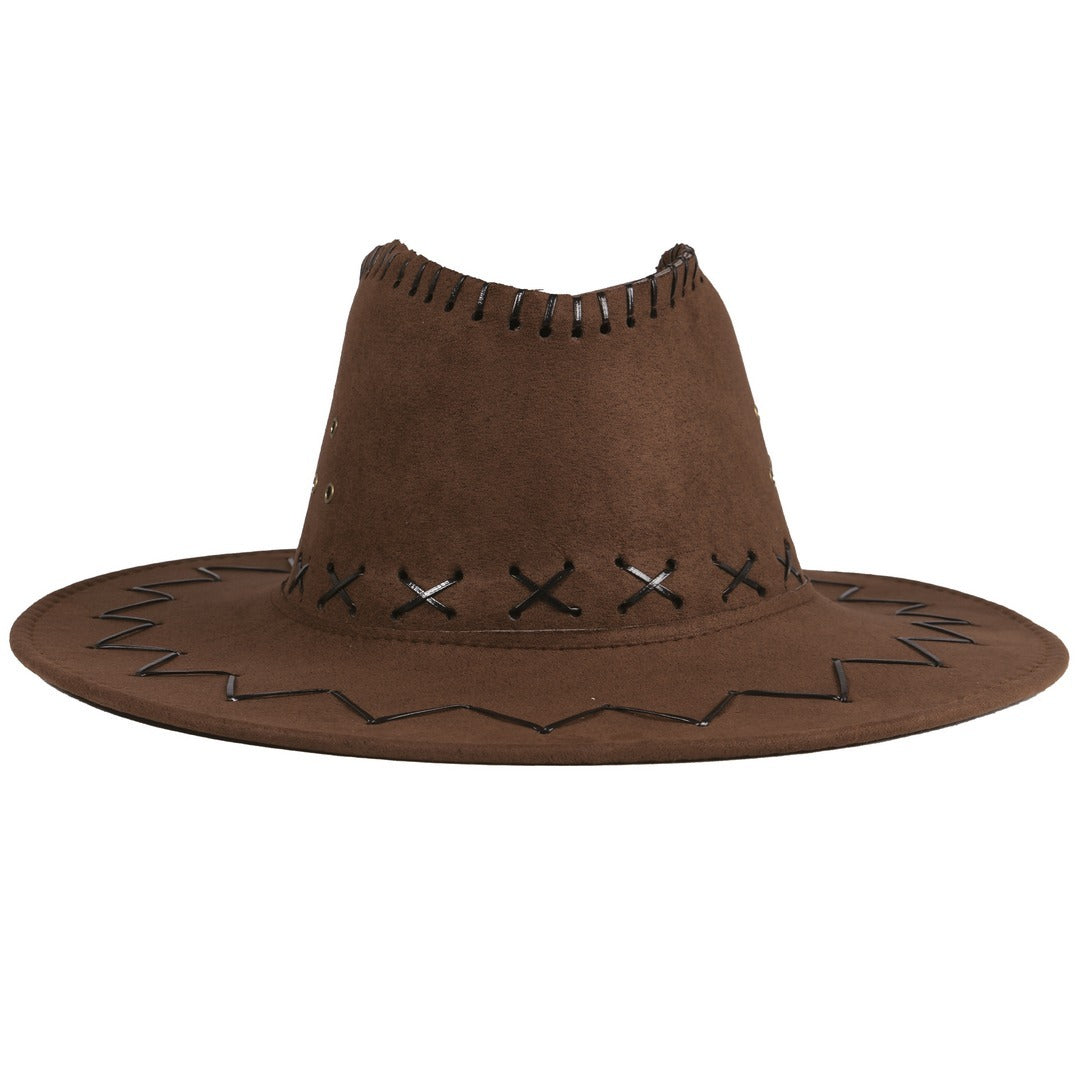 Nubuk-Cowboyhut – Erwachsene – Dunkelbraun