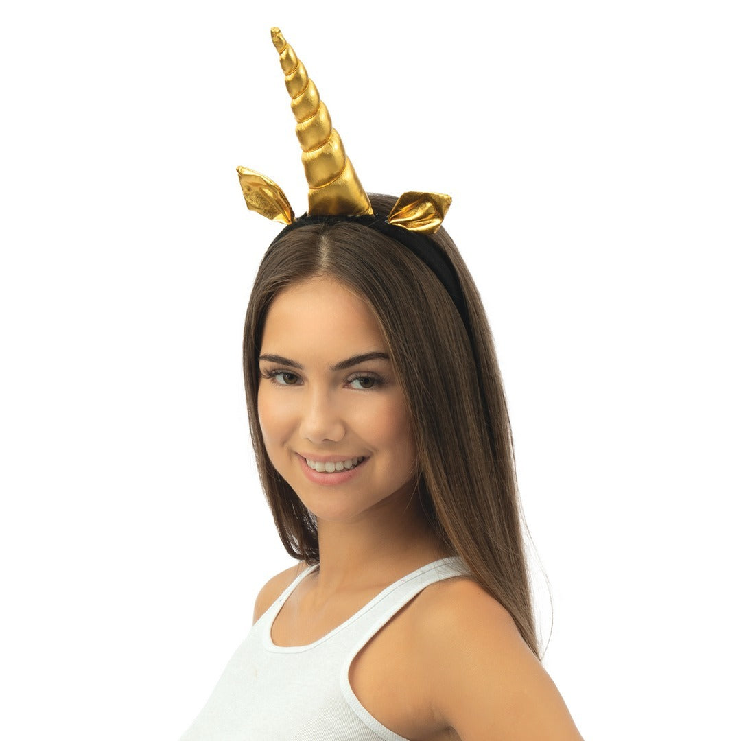 Einhorn-Haarreif - Gold, Schwarz
