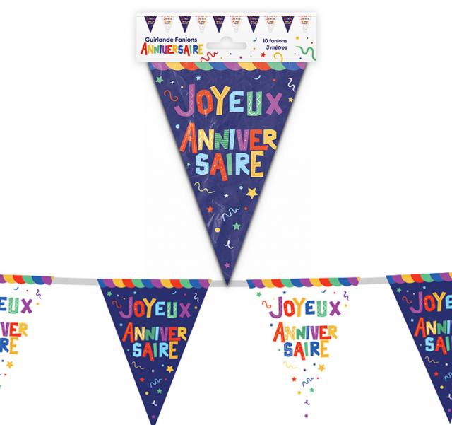 GUIRLANDE FANIONS JOYEUX ANNIVERSAIRE GENERIQUE