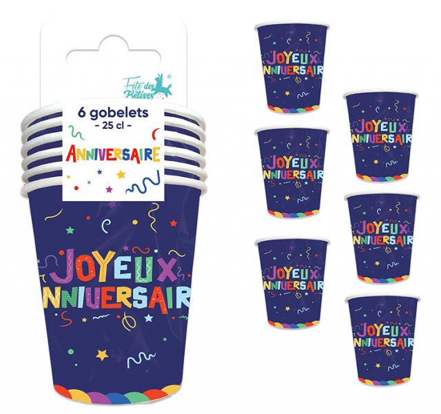 6ER-PACK 25CL BECHER ALLES GUTE ZUM GEBURTSTAG GENERISCH