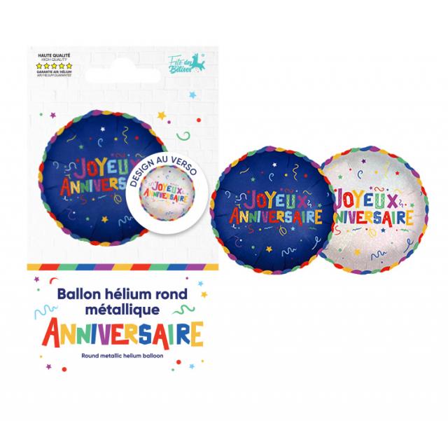 BALLON METALLIQUE JOYEUX ANNIVERSAIRE GENERIQUE