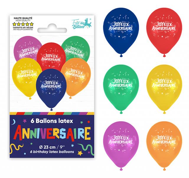 6ER-PACK LUFTBALLONS FROHES NEUES JAHR GENERIC