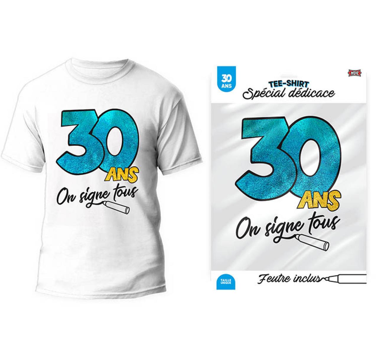 T-Shirt Alter 30 zum Unterschreiben