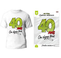 T-Shirt zum Unterschreiben Alter 40 Jahre