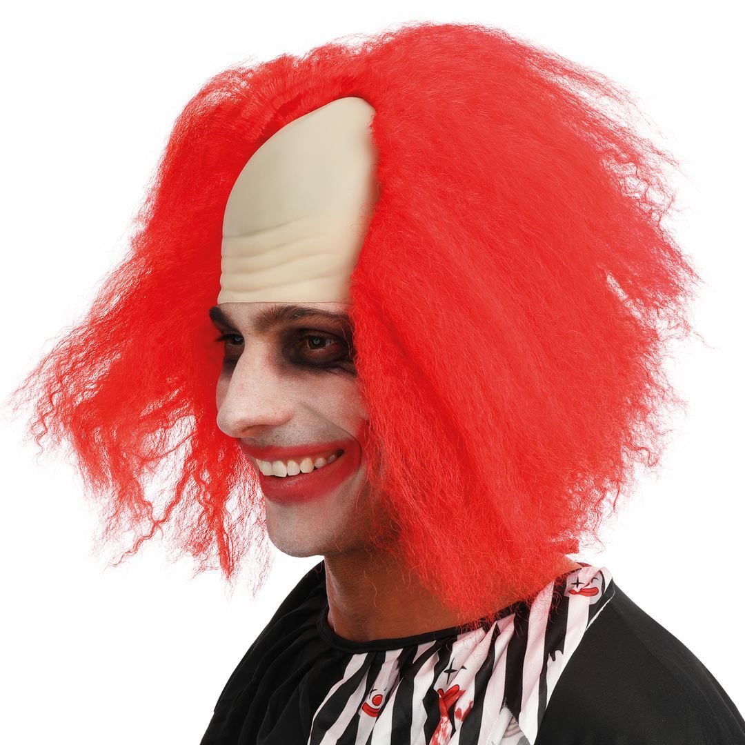 Glatzkopf-Clownperücke - rot