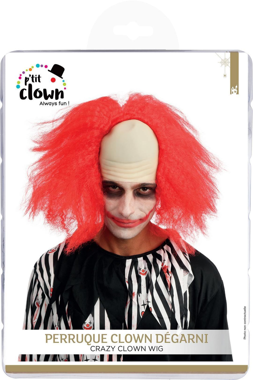 Glatzkopf-Clownperücke - rot