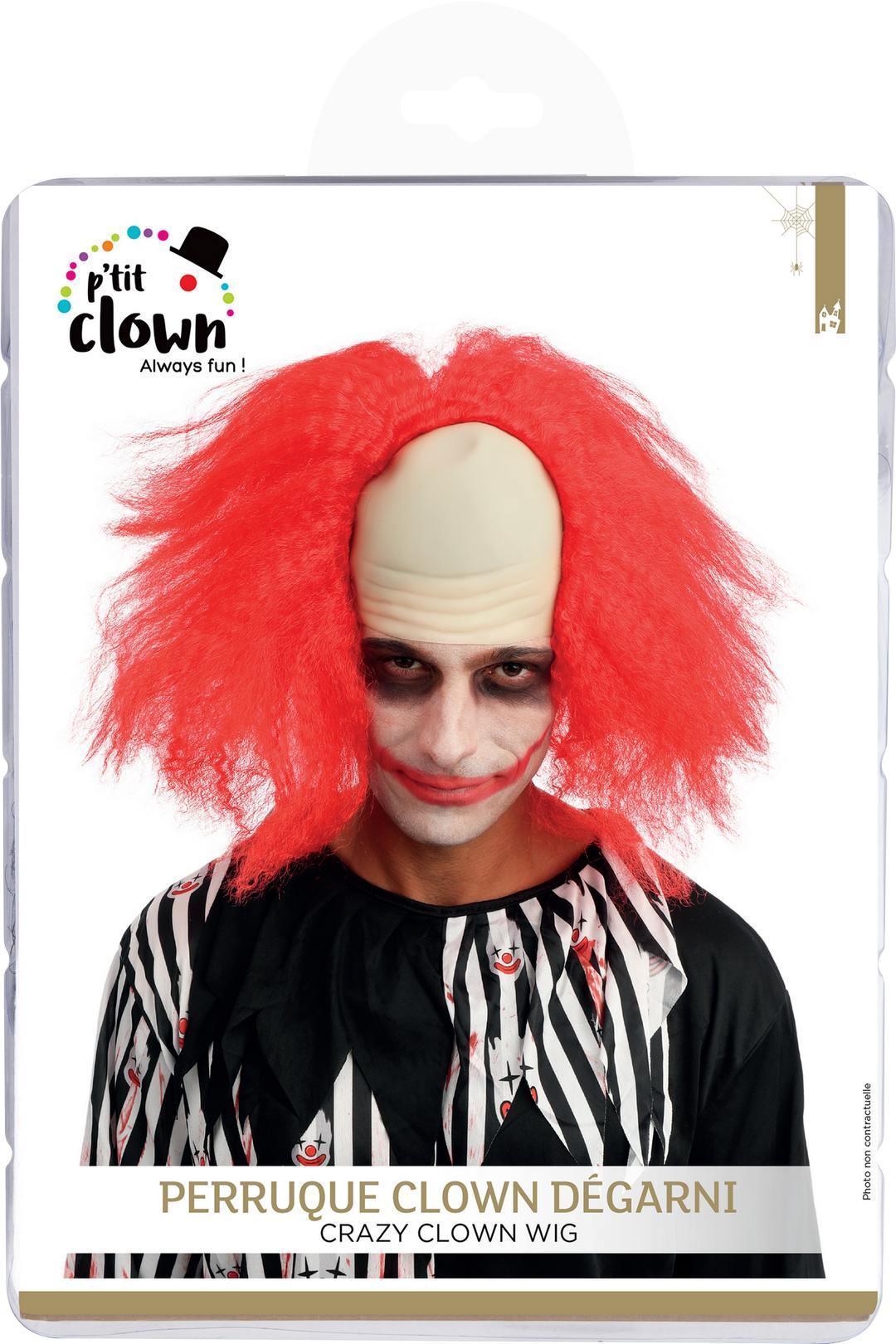 Glatzkopf-Clownperücke - rot