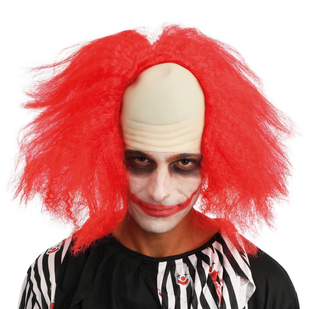 Glatzkopf-Clownperücke - rot