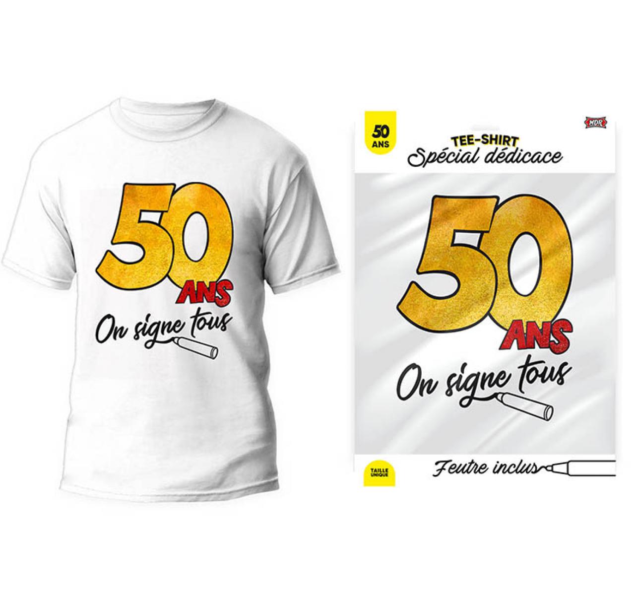 T-Shirt zum Unterschreiben 50 Jahre