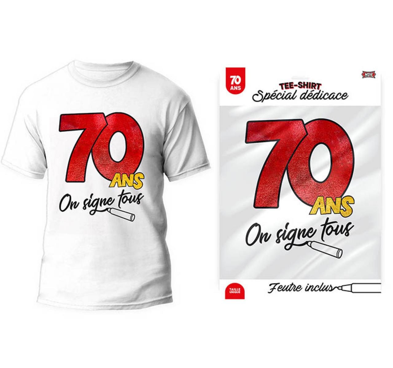 T-Shirt Âge à dédicacer 70 ans