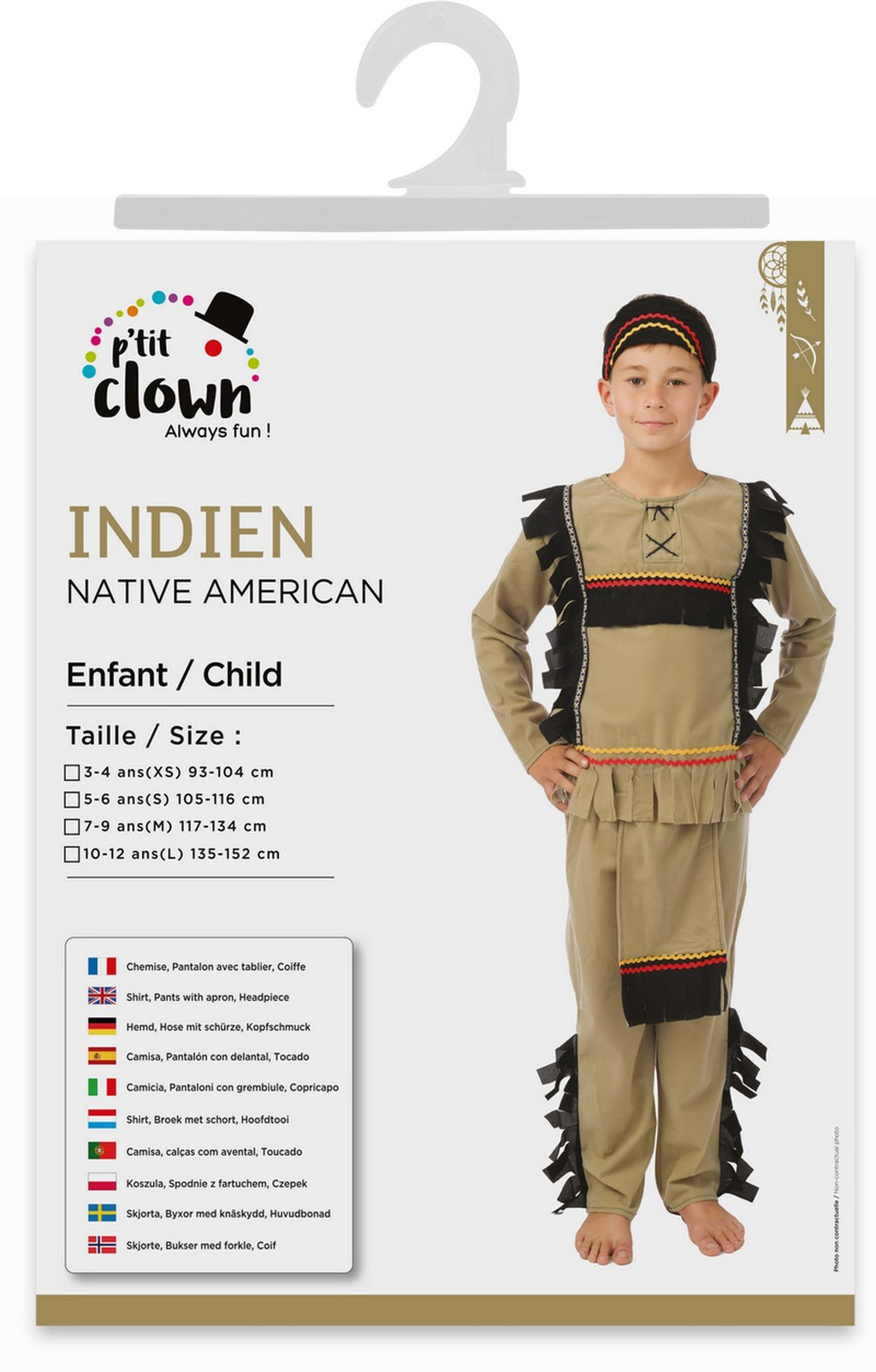 Costume indien - enfant - beige