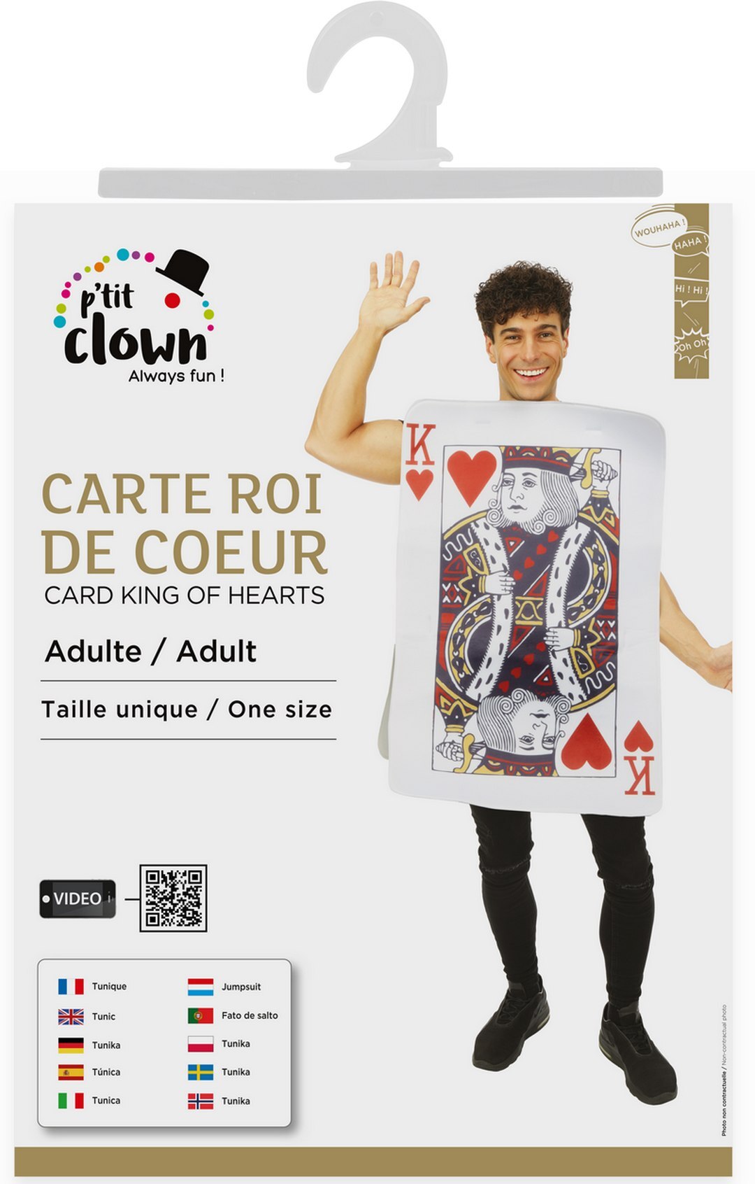 King of Hearts Playing Card Costume - Adult - One Size