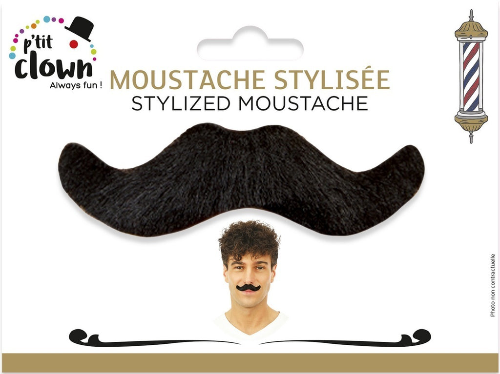 Moustache - stylisée, noir