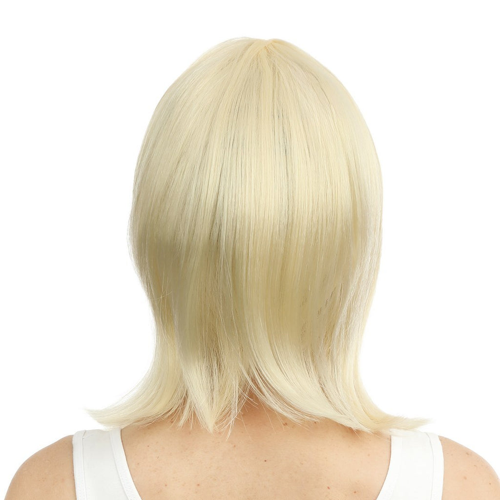 Glatt gestufte Perücke mit Pony - blond