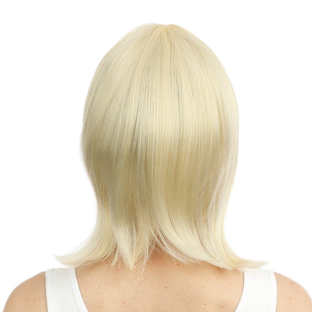 Glatt gestufte Perücke mit Pony - blond