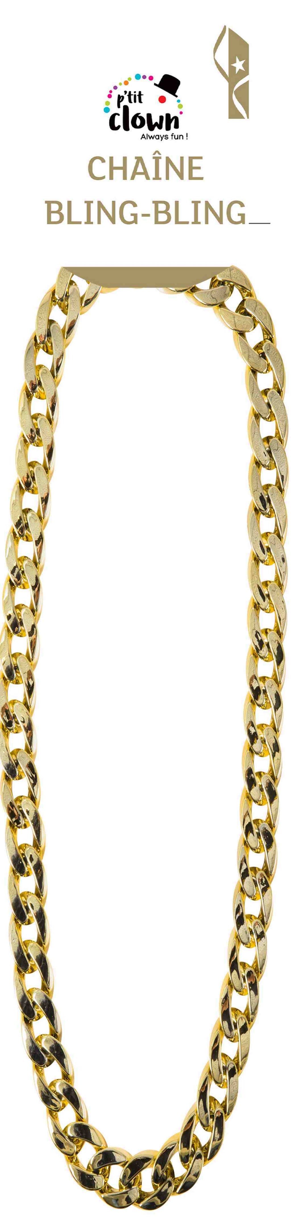 Chaîne bling bling - or - 75 cm