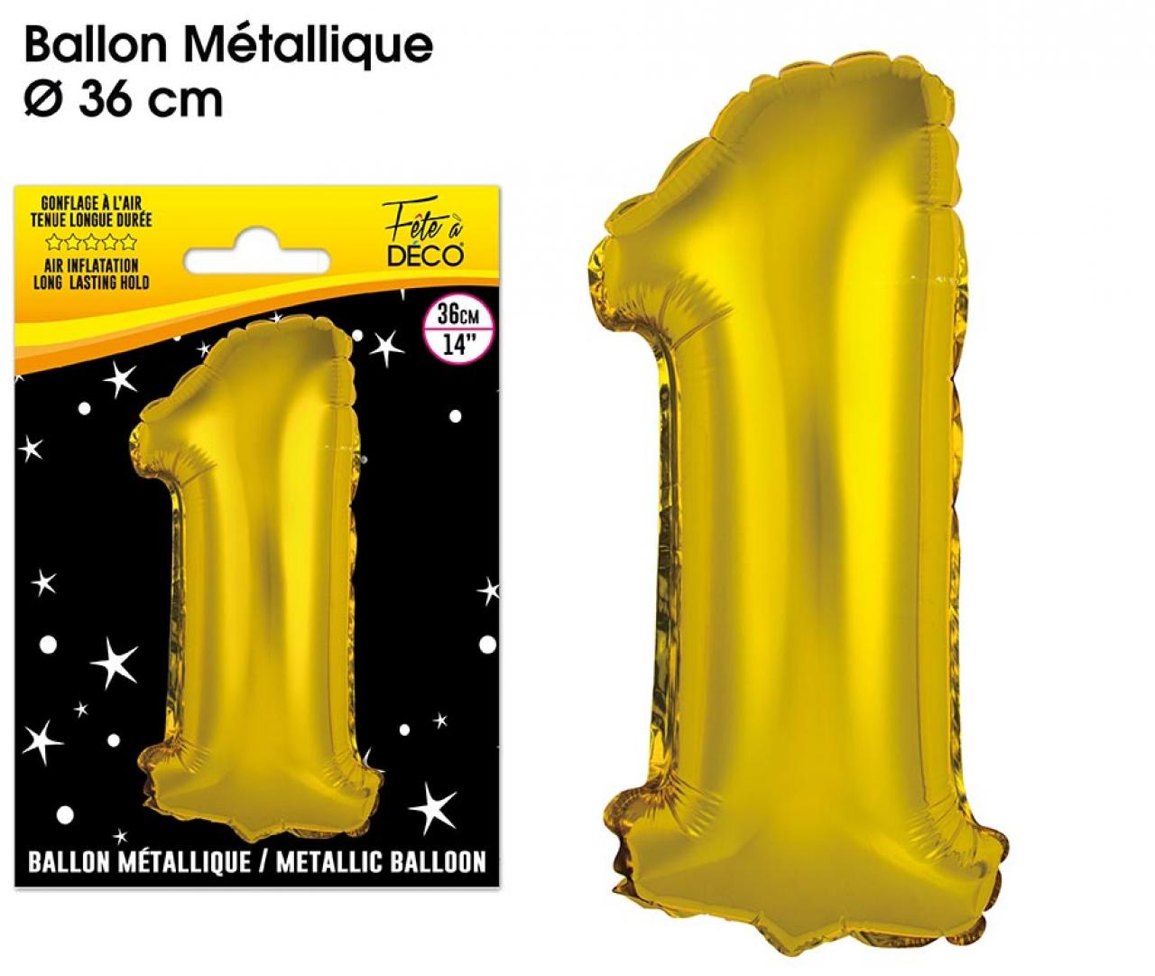 Folienballon Ziffer 1, gold