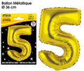 Ballons métalliques OR chiffre 5