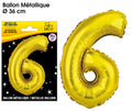 Ballons métalliques OR chiffre 6