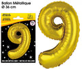 Ballons métalliques OR chiffre 9
