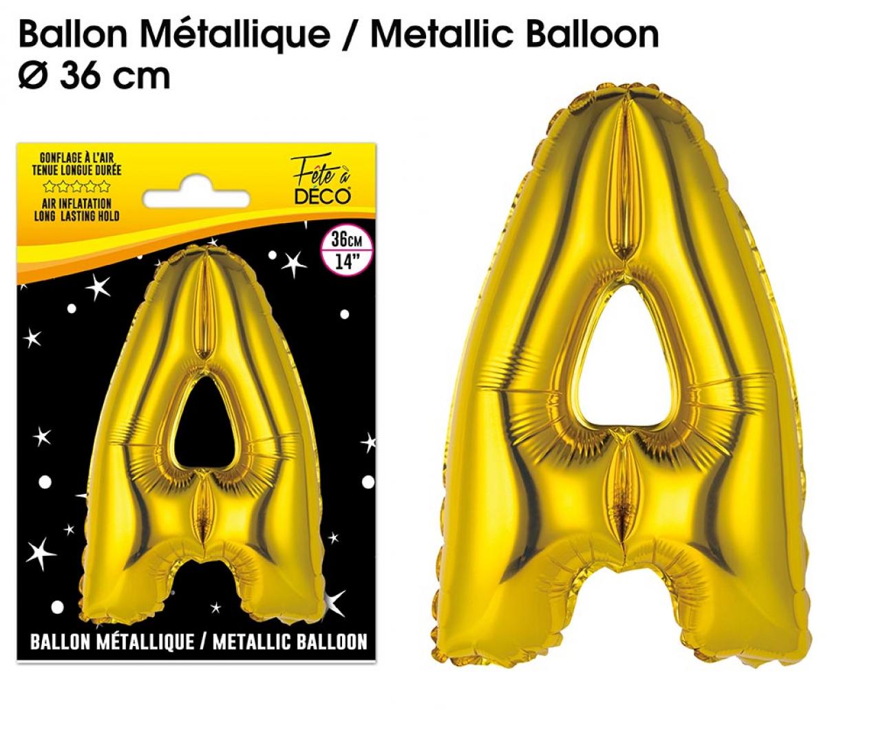 Ballons métalliques OR lettre A