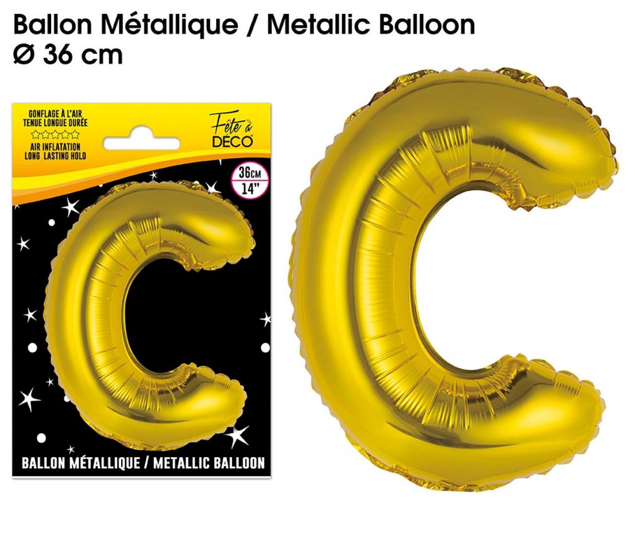 Ballons métalliques OR lettre C