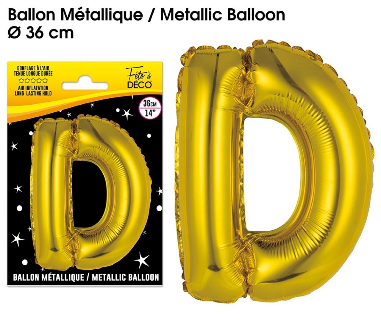 Metallische Ballons GOLD Buchstabe D