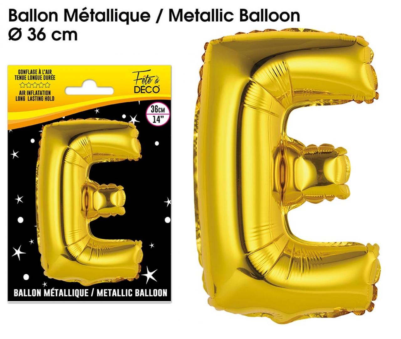 Ballons métalliques OR lettre E