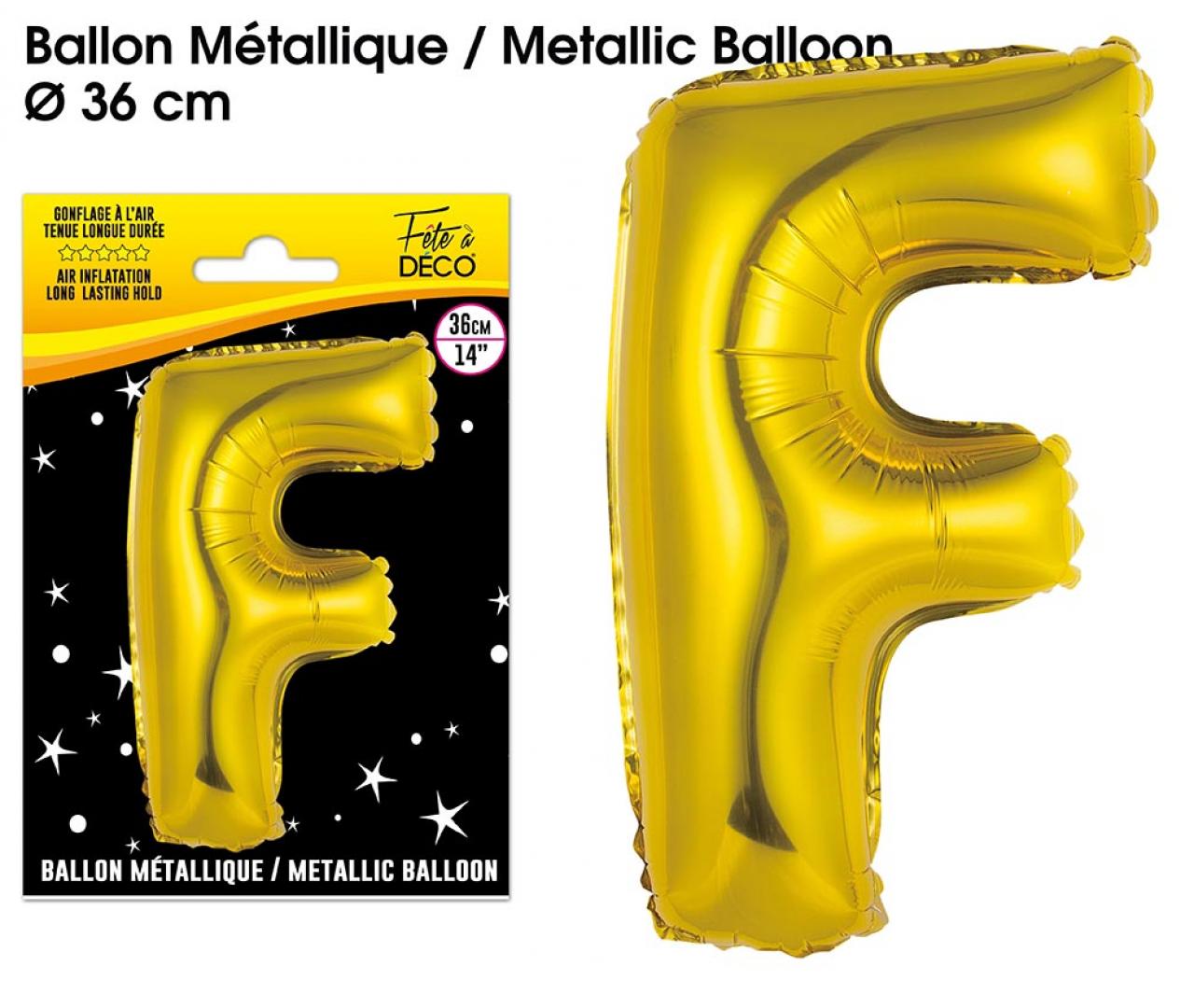 Ballons métalliques OR lettre F