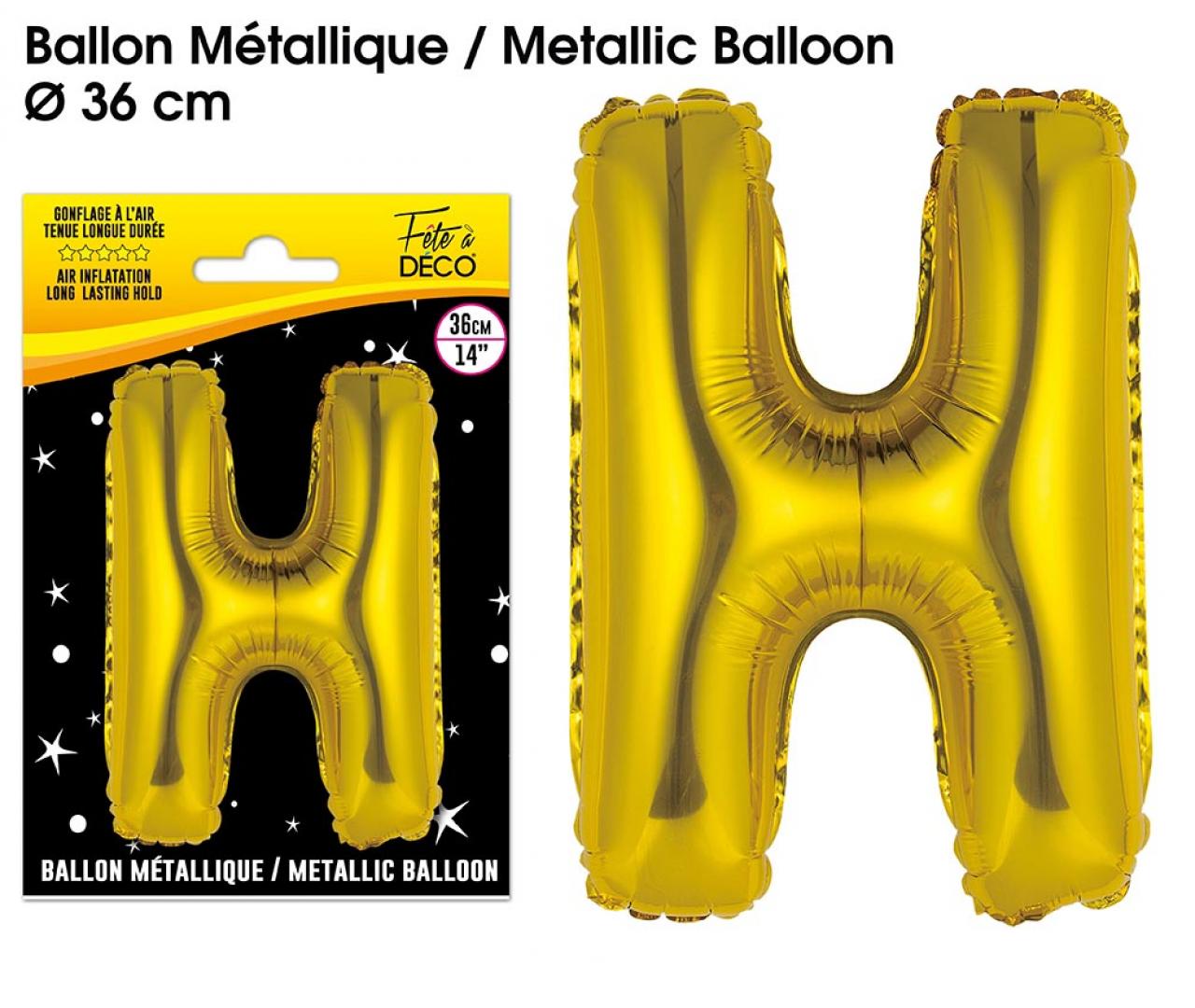 Ballons métalliques OR lettre H