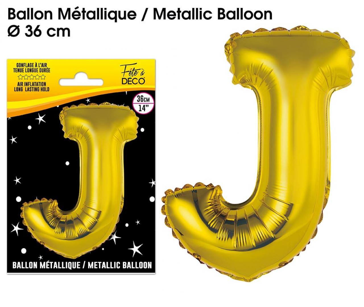 Metallballon GOLD Buchstabe J