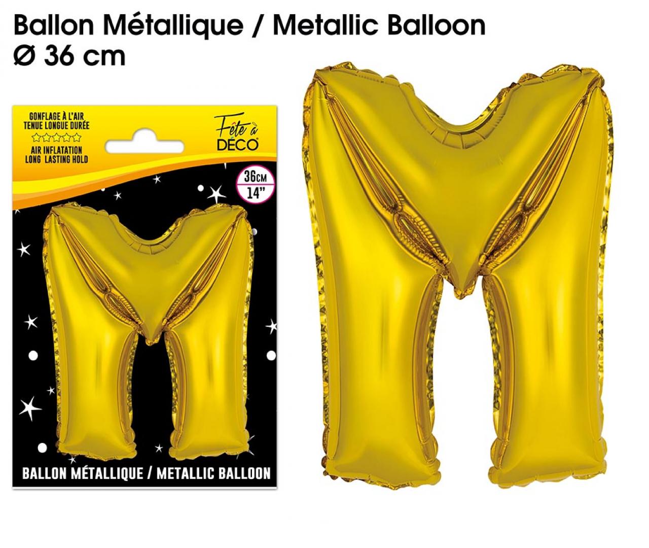 Metallballons GOLD Buchstabe M