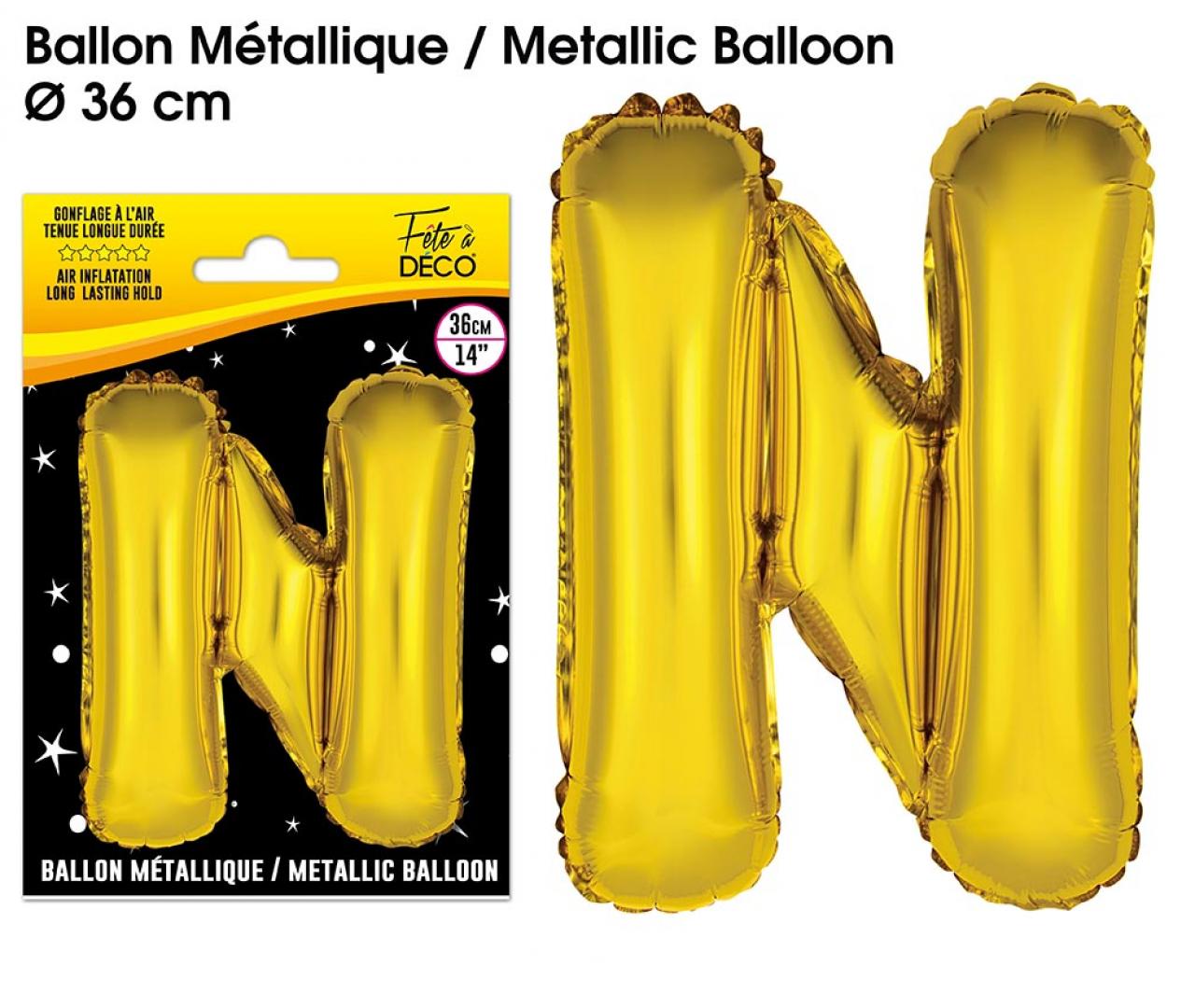 Ballons métalliques OR lettre N
