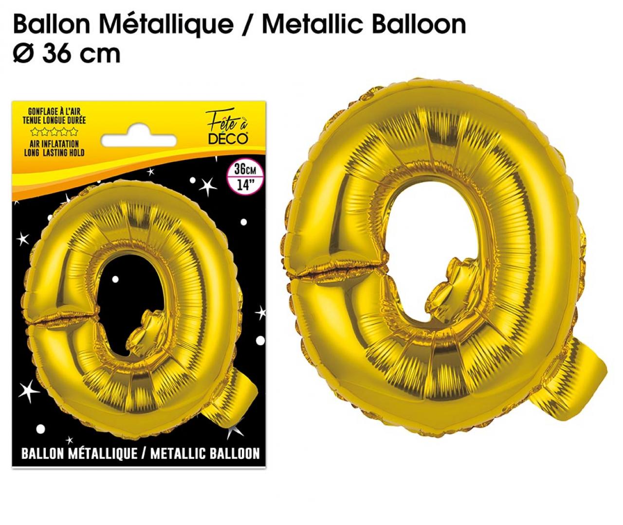 Ballons métalliques OR lettre Q