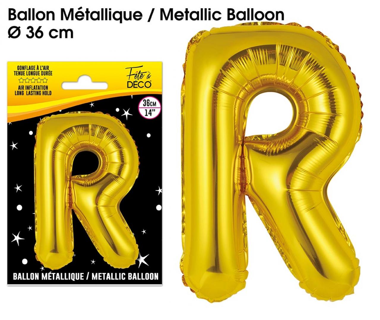 Ballons métalliques OR lettre R
