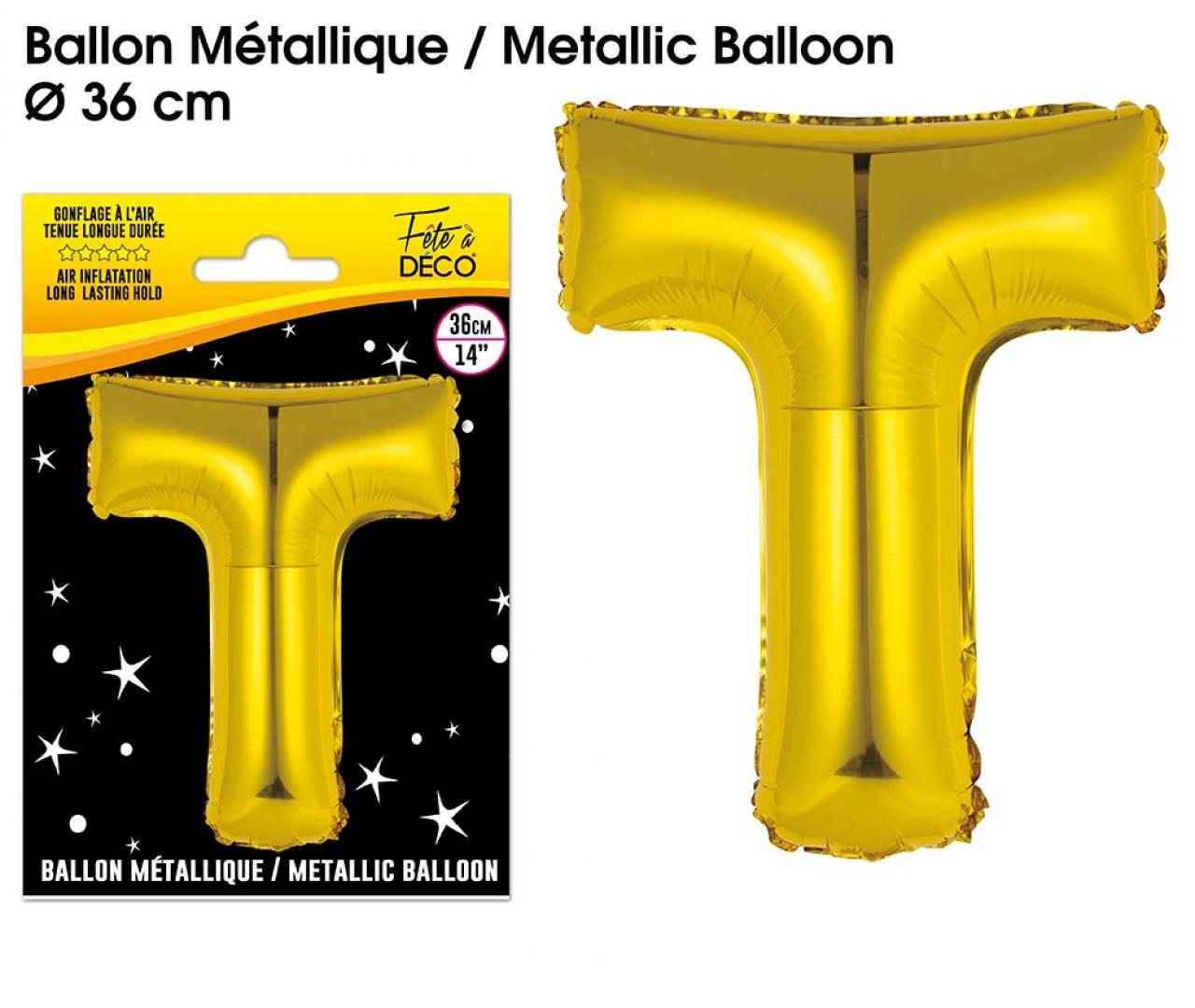 Ballons métalliques OR lettre T